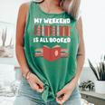 My Weekend Is All Booked Cute Book Reader Teacher Comfort Colors Tank Top Violet