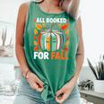 All Booked For Fall Book Pumpkin Autumn Thanksgiving Teacher Comfort Colors Tank Top Violet
