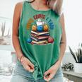 “Books Coffee & Yarn Enthusiast Cozy Reader Comfort Colors Tank Top Violet “Books Coffee & Yarn Enthusiast Cozy Reader Comfort Colors Tank Top Violet