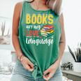 Books Are My Love Language Stack Comfort Colors Tank Top Violet