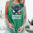 Books Ninja Read Reading Librarian Book Toddler Boys Kids Comfort Colors Tank Top Violet