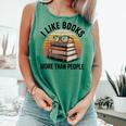 I Like Books More Than People Glasses Comfort Colors Tank Top Violet
