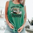 Books Are My Therapy Bookworm Reading Comfort Colors Tank Top Violet