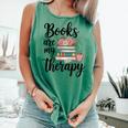 Books Are My Therapy Coffee Books Flowers Bookish Book Lover Comfort Colors Tank Top Violet