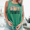 I Like My Books Spicy & My Coffee Icy Lover Bookworm Premium Comfort Colors Tank Top Violet