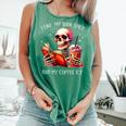 I Like My Books Spicy And My Coffee Icy Skeleton Comfort Colors Tank Top Violet
