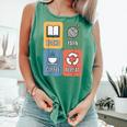 Books Yarn Coffee Repeat Crocheting Comfort Colors Tank Top Violet