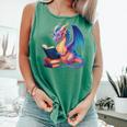 Bookworm Book Lover Women Girls Dragon Reading Comfort Colors Tank Top Violet