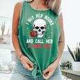 I Buy Her Books And Call Her A Good Girl Skull Rose Bookworm Comfort Colors Tank Top Violet