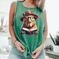Capybara Bookworm Rodent Reading a Book Comfort Colors Tank Top Violet