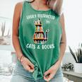 Cat Lover Tee Women Book Lover Reading Librarian Read Comfort Colors Tank Top Violet