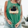 Cat On Open Book Mushrooms Ferns Dark Academia Comfort Colors Tank Top Violet