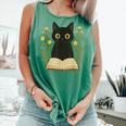 Cat Reading Book Flowers Comfort Colors Tank Top Violet Cat Reading Book Flowers Comfort Colors Tank Top Violet