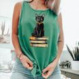 Cat Sitting On Books Comfort Colors Tank Top Violet