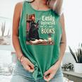 Cats And Books Book & Cat Lover Easily Distracted By Comfort Colors Tank Top Violet
