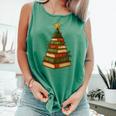 Christmas Book Tree Bookshelf Holiday For Readers Librarians Comfort Colors Tank Top Violet