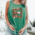 Christmas Cats Bookshelf Gingerbread Comfort Colors Tank Top Violet