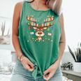 Christmas Librarian Reindeer Matching Family Book Lover Xmas Comfort Colors Tank Top Violet