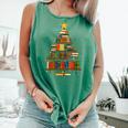 Christmas Tree Bookshelf Book Lover Library Men Women Kids Comfort Colors Tank Top Violet