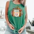 I Closed My Book To Be Here Fall Pumpkin Comfort Colors Tank Top Violet