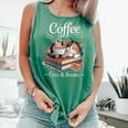 Coffee Cats And Books Cozy Calico Reader Love Cute Cat Comfort Colors Tank Top Violet