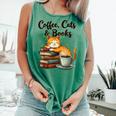 Coffee Cats And Books Lover For Women & Girls Coffee Comfort Colors Tank Top Violet Coffee Cats And Books Lover For Women & Girls Coffee Comfort Colors Tank Top Violet