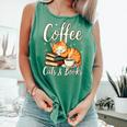 Coffee Cats And Books Lover For Women & Men Coffee Comfort Colors Tank Top Violet