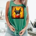 Colorful Sketch Oil Painting Of A Bat Reading Book Comfort Colors Tank Top Violet