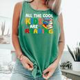 All The-Cool Kids Are Reading Teacher Book Lover Librarian Premium Comfort Colors Tank Top Violet