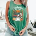 Cozy Autumn Books Fully Booked For Fall Books Pumpkin Comfort Colors Tank Top Violet