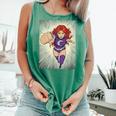 The Crimson Crescent 90s Retro Comic Book Superheroine Art Comfort Colors Tank Top Violet
