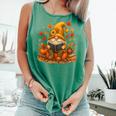 Cute Autumn Gnome Reading Pumpkin Book Lover Comfort Colors Tank Top Violet