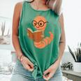 Cute Bookworm Worm Reading Book Glasses Nerdy Comfort Colors Tank Top Violet
