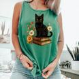 Cute Cat Book Flowers Comfort Colors Tank Top Violet Cute Cat Book Flowers Comfort Colors Tank Top Violet