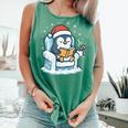 Cute Christmas Penguin Reading Book Cozy Winter Holiday Art Comfort Colors Tank Top Violet