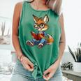 Cute Coyote With Book I Kids Coyote Comfort Colors Tank Top Violet Cute Coyote With Book I Kids Coyote Comfort Colors Tank Top Violet