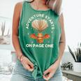 Cute Dragon Book Hot Air Balloon Adventure Fantasy Reading Comfort Colors Tank Top Violet