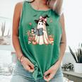 Cute Ghost Reading Book Librarian Book Lover Comfort Colors Tank Top Violet