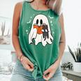 Cute Ghost Reading Book Spooky Season Halloween Costume Kids Comfort Colors Tank Top Violet
