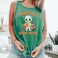 Cute Halloween Teacher Librarian Mummy Reading Books Comfort Colors Tank Top Violet