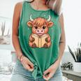 Cute Highland Cow Reading Book Comfort Colors Tank Top Violet