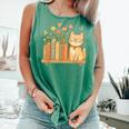 Cute Kawaii Cat Books Flowers Comfort Colors Tank Top Violet Cute Kawaii Cat Books Flowers Comfort Colors Tank Top Violet