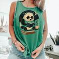 Cute Panda Reading Book Under Moon Bookworm Coffee Lover Comfort Colors Tank Top Violet