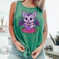 Cute Pastel Goth Bat Reading Book Comfort Colors Tank Top Violet