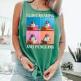 Cute Penguin Reading Book School Librarian Teacher Student Comfort Colors Tank Top Violet