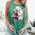 Cute Polar Bear Is Reading a Book Reading Polar Bear Comfort Colors Tank Top Violet