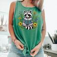 Cute Raccoon Reading Book Flowers Comfort Colors Tank Top Violet Cute Raccoon Reading Book Flowers Comfort Colors Tank Top Violet