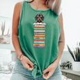 Cute Wiener Dog Dachshund Reading On Pile Of Books Comfort Colors Tank Top Violet Cute Wiener Dog Dachshund Reading On Pile Of Books Comfort Colors Tank Top Violet