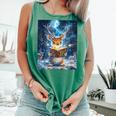 Deer Reads Book Women Girls Reindeer Comfort Colors Tank Top Violet