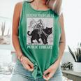 Defend Your Local Library Knight Cat Rider Book Lover Comfort Colors Tank Top Violet